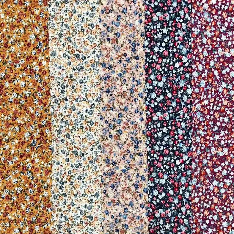 Текстиль Rongbao, дешевый, простой, тканый, 100% вискоза, мультяшный принт, вискоза, поплин, 45S ткань для женского платья