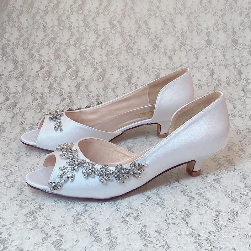 Low Heel Grey Wedding Shoes Womens Lucia, Silver Wedding Shoes And