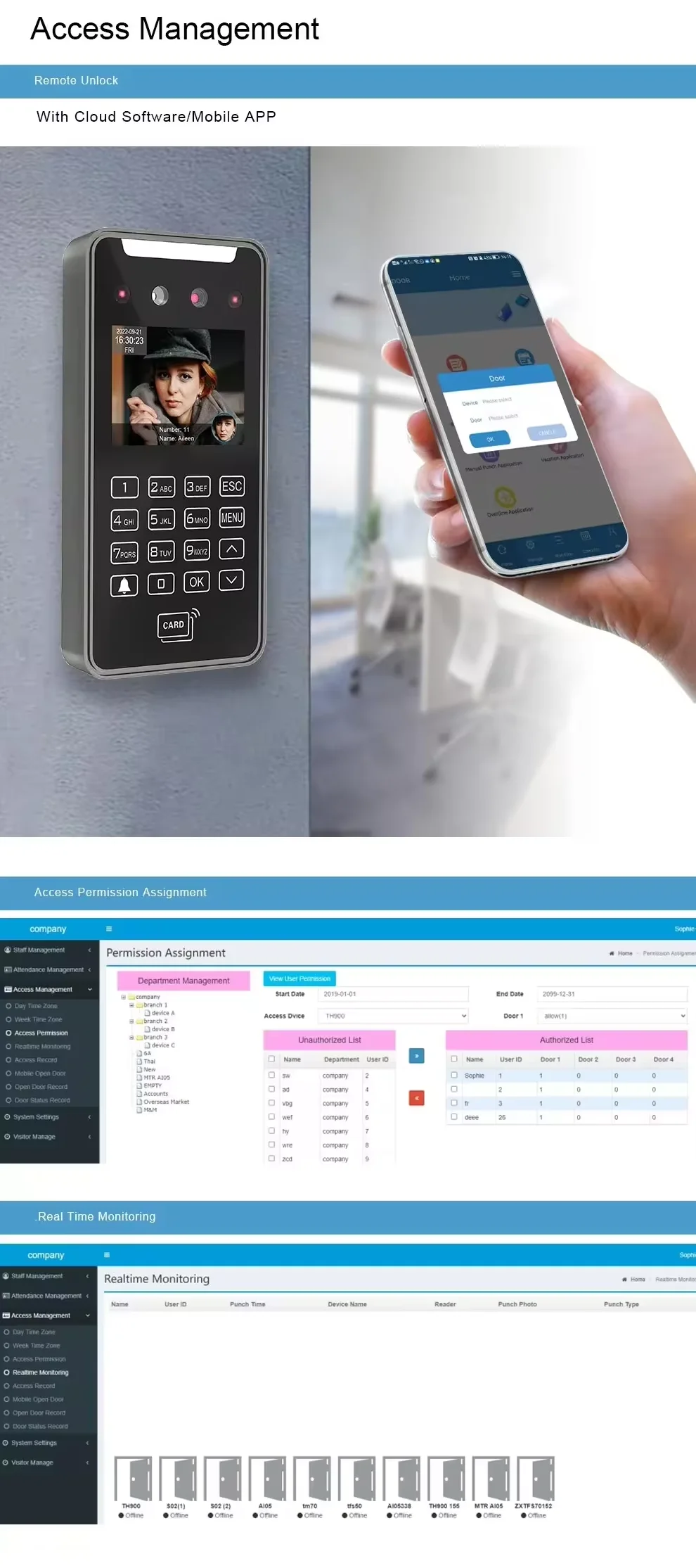 AI20 Dynamic Face Recognition RFID Password Access Control