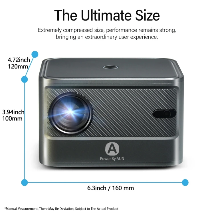 Global AUN A002 4200 Lumens 4K Android 9.0 65W TV Home Theater Portable LED Projector, Game Beamer