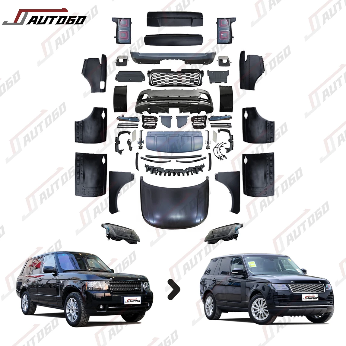 New Design Pp Abs Material Body Kit For Range Rover L322 2005 2006 2007 ...