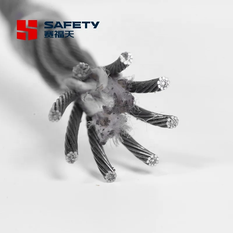 High Tension Spring Multi-Stranded Fibre Core 6*29f-FC Types Steel Wire Rope Lift Balance Cable 16mm 18mm 20mm 22mm 24mm