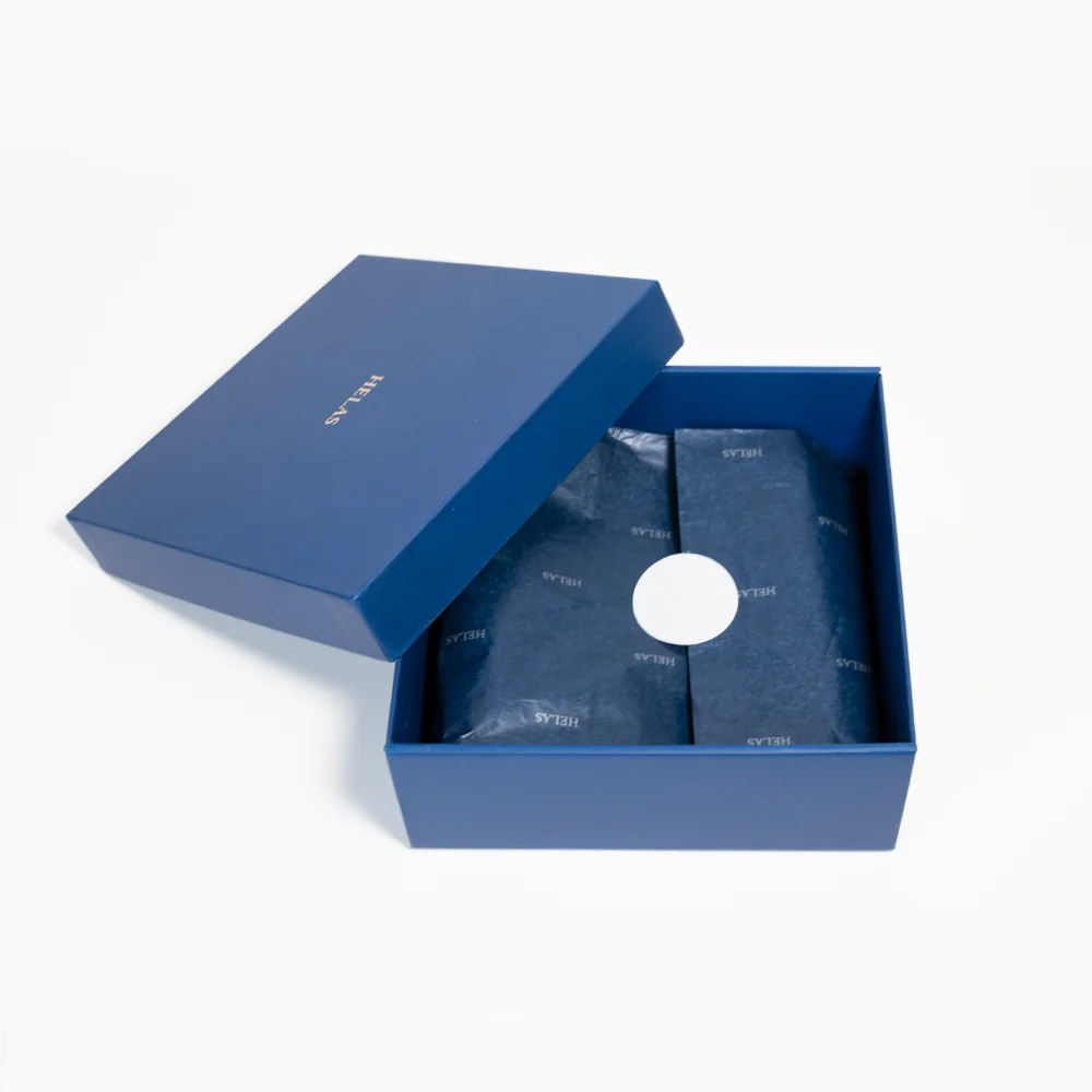 Boîtes-cadeaux haut de gamme sur mesure en carton mat avec finition UV décalquée mate pour emballage d'écharpes, porte-écharpe, portefeuille avec couvercle supérieur et inférieur