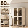 White80-face wide folding wardrobe 1 cabinet 4 channels 6 wheels