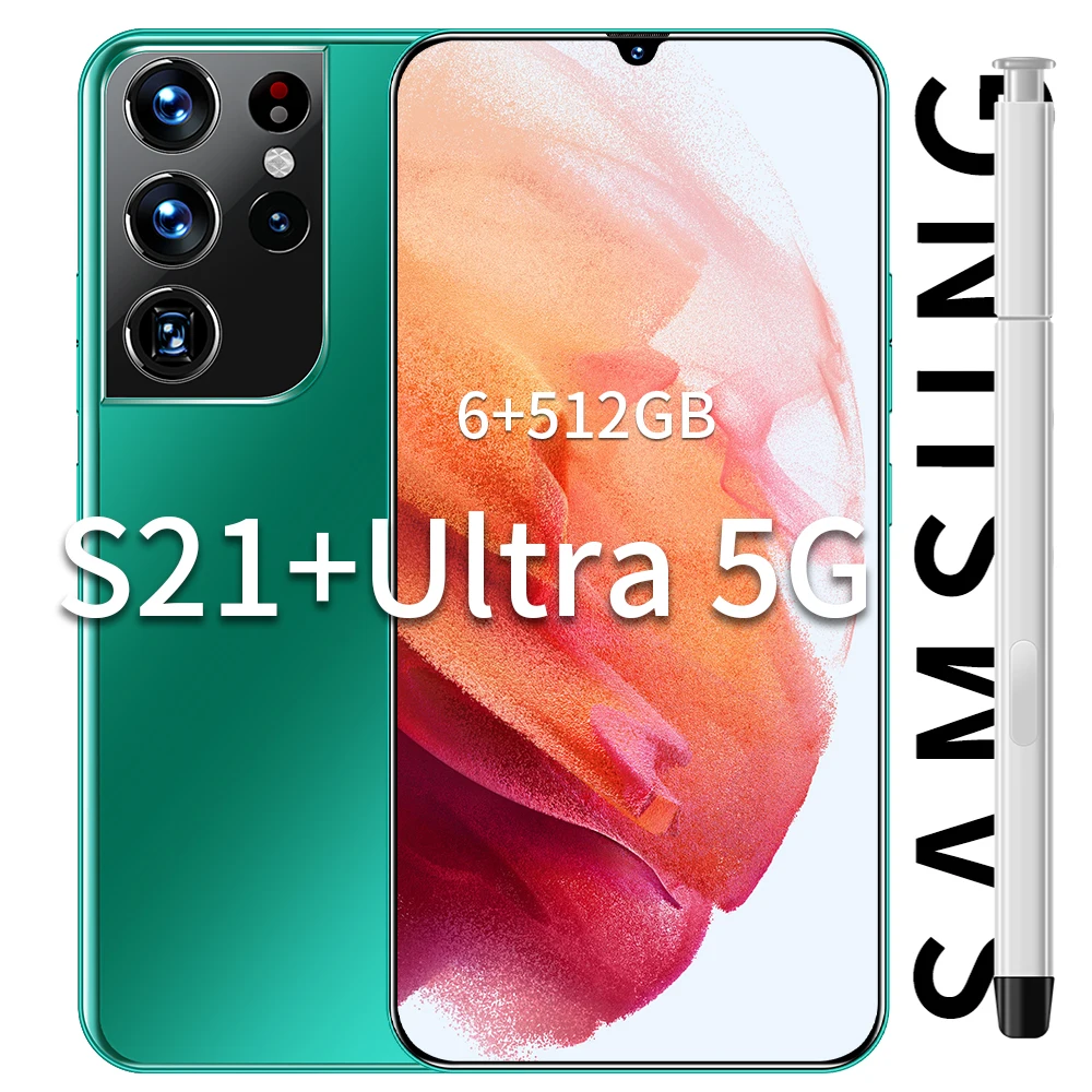Глобальная версия оригинальный S21 Ultra 16GB + 512GB Android смартфон с поддержкой стилуса 4G 5G Сеть супер выносливость мобильного телефона