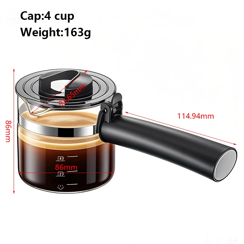 4 Cup High Borosilicate Glass Coffee Pot with Lid Heat Resistant Replacement  Decanter for Coffee Maker| Alibaba.com