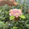 Pink cream puff basket