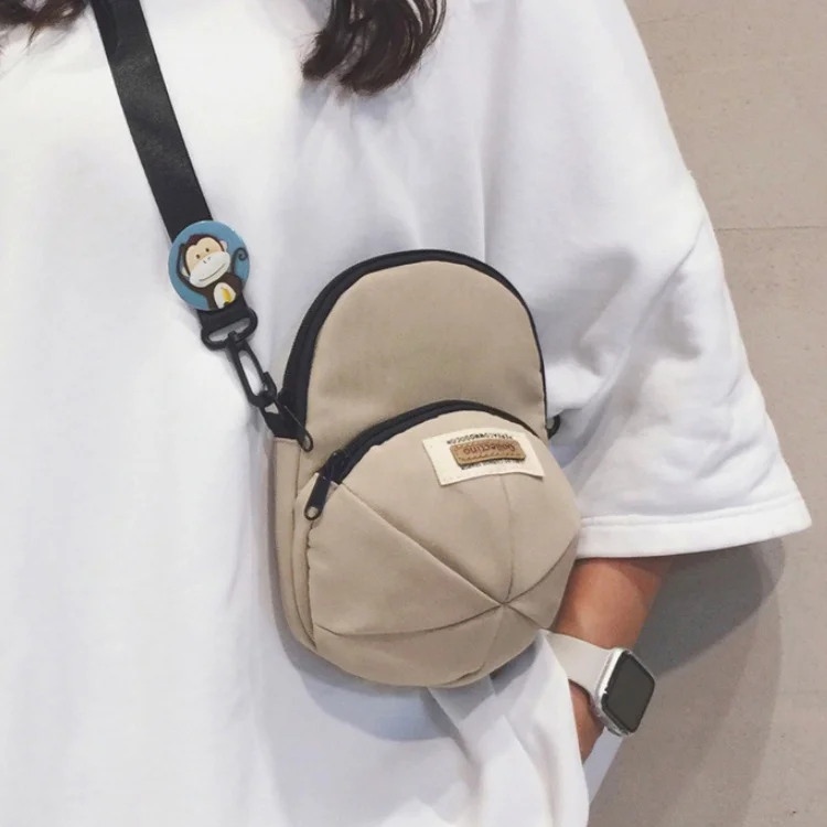 Canvas Mini Wholesale Unisex Trendy Hat Style Crossbody Bag Versatile Men Women Single Shoulder Bag Portable Phone Pouch