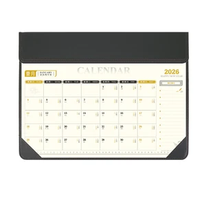 Custom Logo Durable PU Cover Desk Calendar Excellent Corporate Branding Tool for Office Bank Hotel Restaurant
