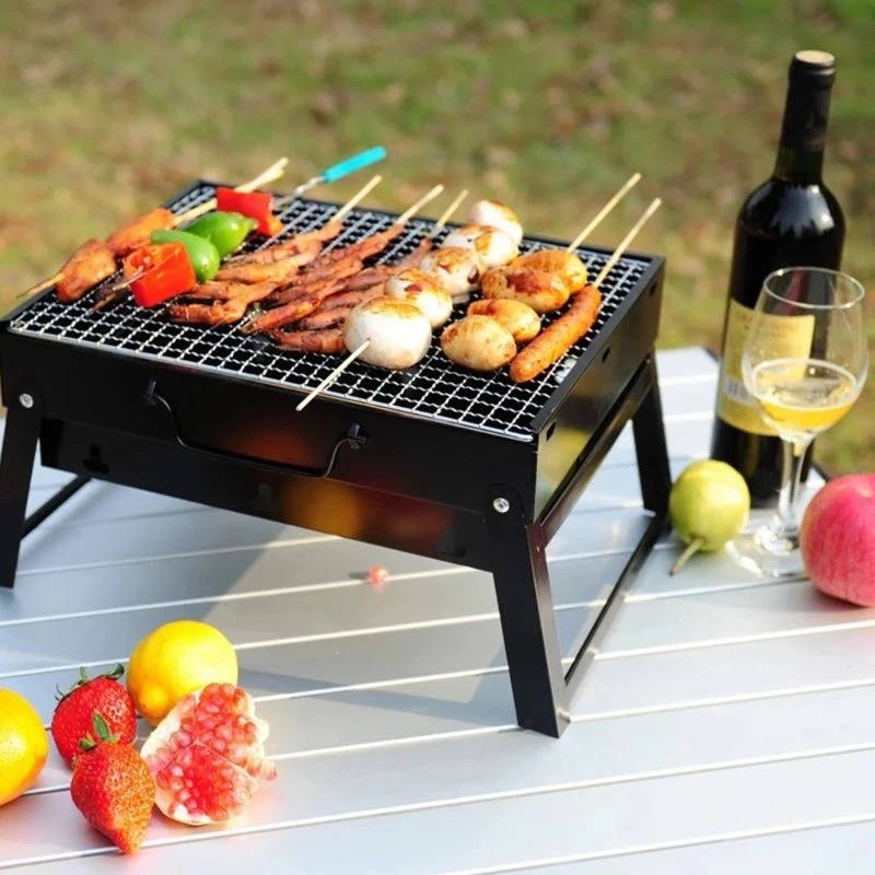 Klapp Grill Holzkohle Grill Bbq Backen Hochleistungs-klappgrill-werkzeugs Ätze Für Das Kochen Im Freien Camping Wandern Picknick-zubehör