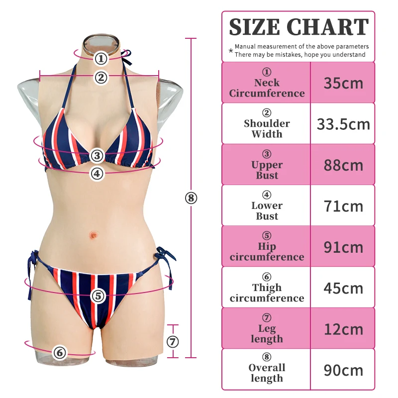 Combinaison Silicone Complète Pour Crossdressing/cosplay - Formes Seins Et Bas Du Corps - Taille XL
