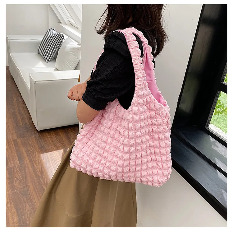 New Fashion Cloud Pleated Bubble Puff Women Shoulder Tote Bags for Women Ladies Girls