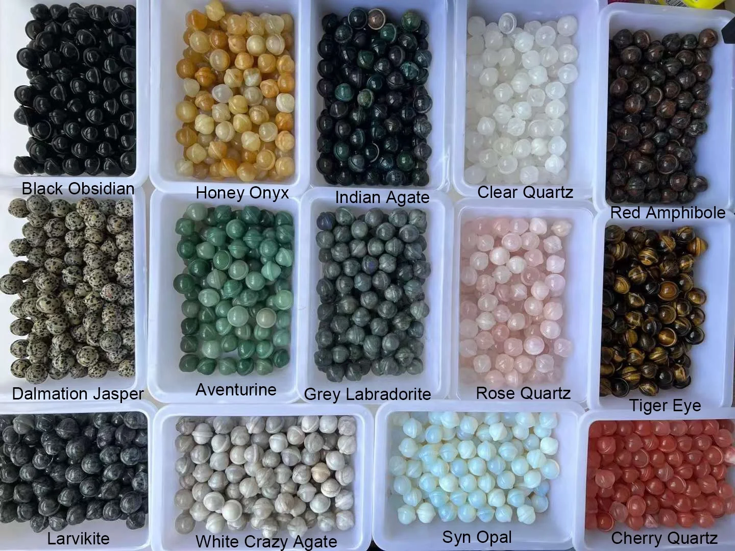 Lotto Perline Rotonde Gemstone Perline Di Pietre Preziose Multicolore In Agata Naturale Aaa