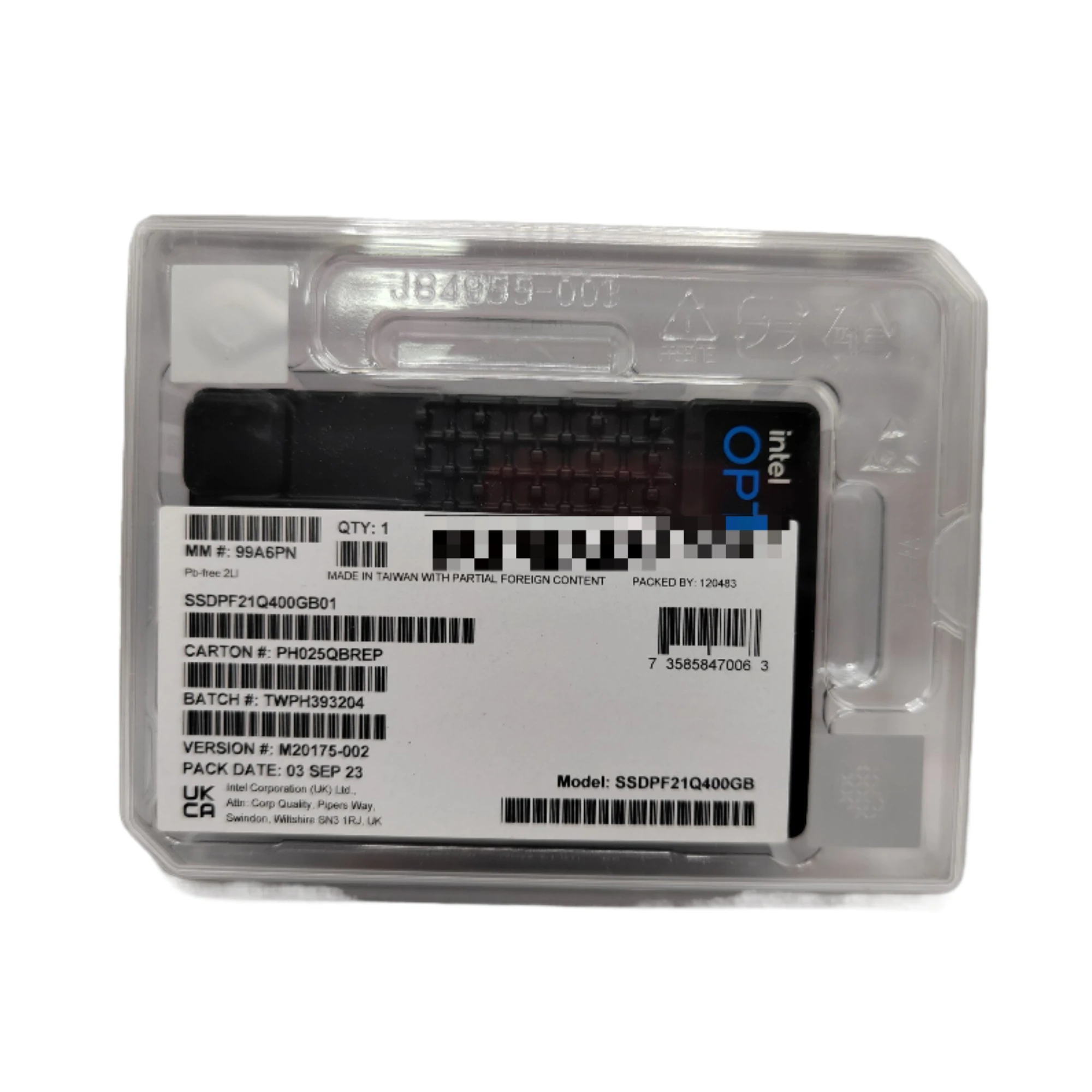 Intel Optane P5800x Series 400gb Ssd 2.5in U.2 Pcie 4.0 X4 Nvme 3d ...