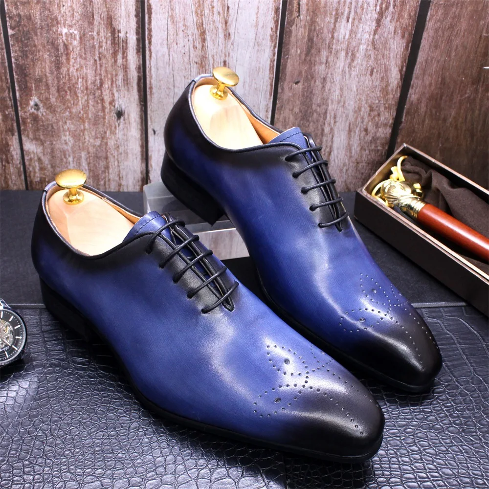 knee length dresses for ladies Men Dress Shoes-Harvey Royal Blue – Church suits for less main image 1