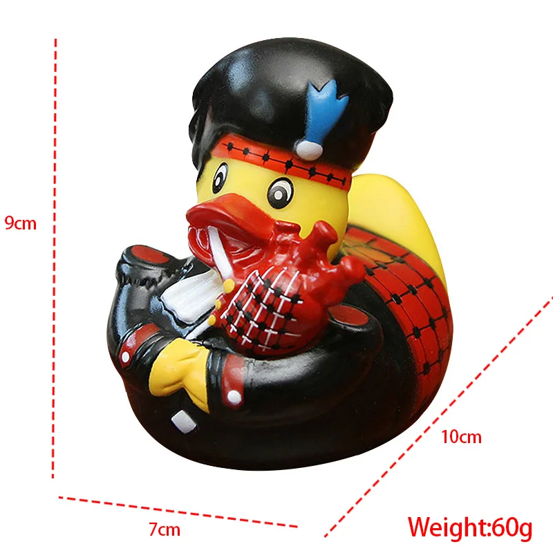 Factory Custom Promotional Bagpipe Playing Musical Style Vinyl Rubber Duck Kid's Gift Bath Duck Toy