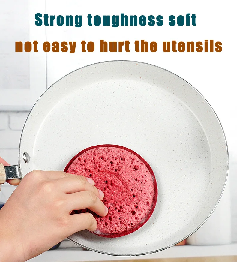 Factory High Foam Round Shape PVC Bucket Colorful Household Kitchen Cleaning Products Wash Dishes Sponge Car Sponge