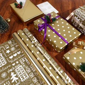 Hot Selling Gold Polka Dot Special Wrapping Paper Double Sided Resin Coating for Valentine's Day Birthday Gift Fancy Decoration