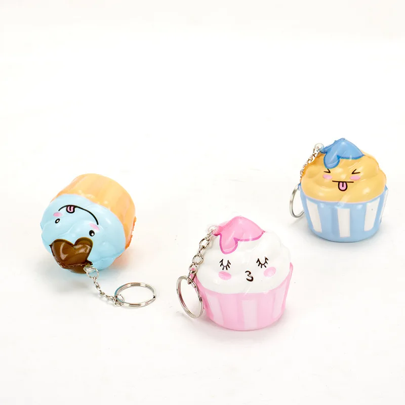 Mini Squishy Fast Food Keychain Toy Slow Rise Stress Relief Toys