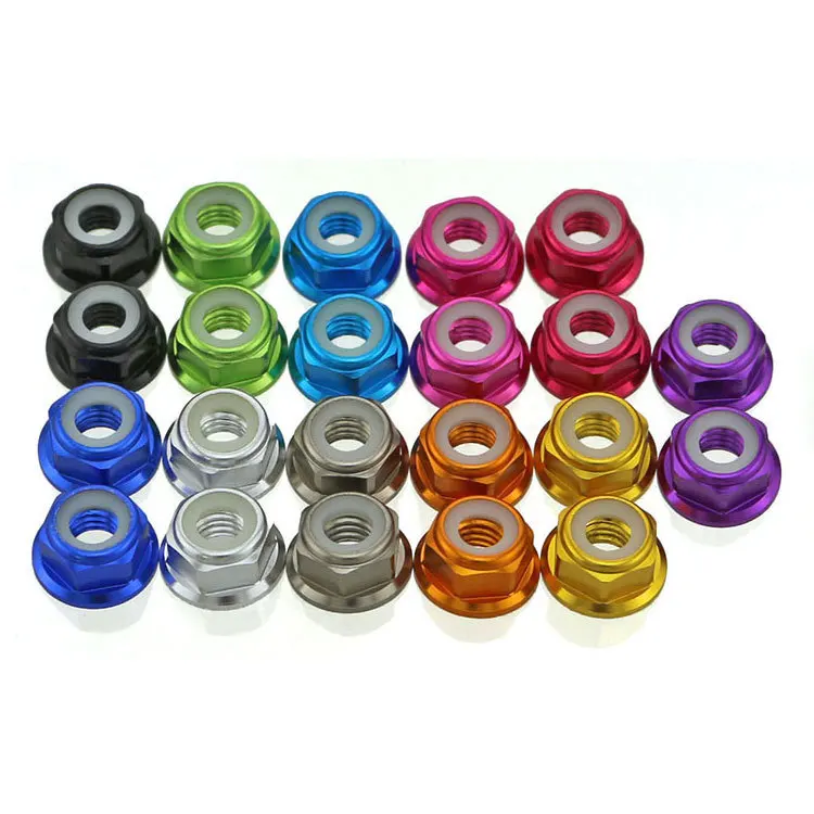 M2 M2.5 M3 M4 M5 M6 M7 M8 M9 M10 Colorful Aluminum Nylon Lock Insert Nut for Drone/ Rc Car