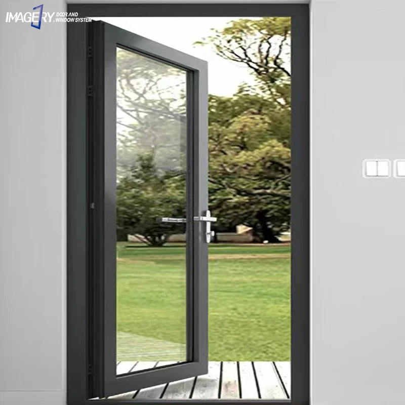Minimalist Simple Design Double Glazed Soundproof Aluminum Door and Window Glass Casement Manual Opening Finished Supplier
