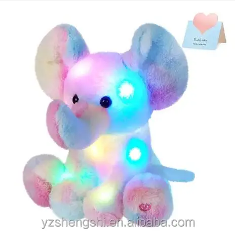 CE EN71 Luminous Stuffed Rainbow Koala Elephant Cat Unicorn Glow Plush Toys with LED Night Music Lights Lullabies Gifts for Kids