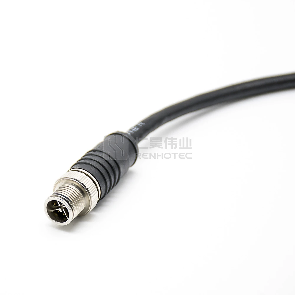 M12-X-Code Ethernet-Cable For Cognex Industrial Camera M12 X-Code 8Pin Male To 8Pin Male Shielded Industrial Cord Waterproof Anti-UV 1M AConnect