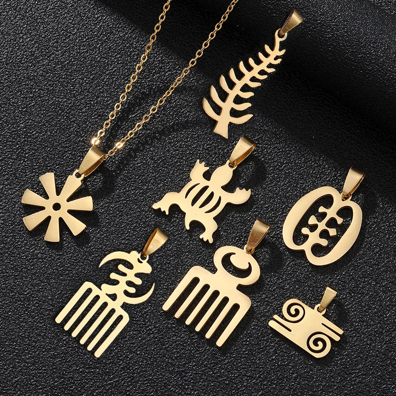 Stainless Steel Map Of Africa Pendant Necklace - Gold Plated Men Women Hip Hop African Jewelry 2 thumbnail image
