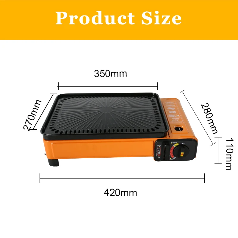 Portable steel mini butane gas or lpg gas metal camping barbecue grill outdoor