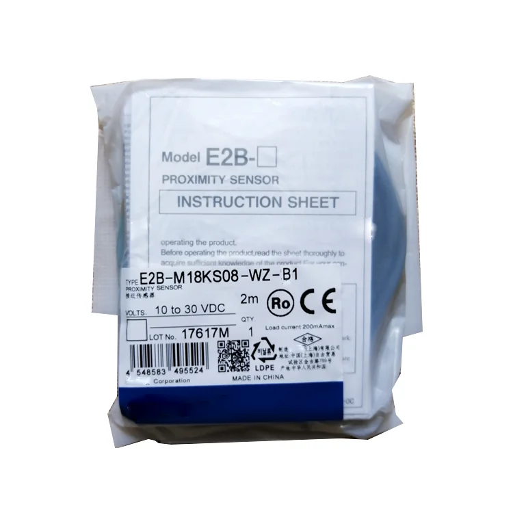 new original omron e2b series inductive proximity sensor m18 size 8mm sensing distance pnp output 1224v dc ip67 protection strong anti interference stable and durable used for metal object detection positioning and counting in automated assembly-1