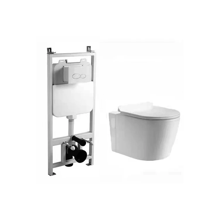 Promotion Wall Toilet WC Ceramic Bathroom Wall Mounted Rimless Wash Down Toilette Cheap Toilets