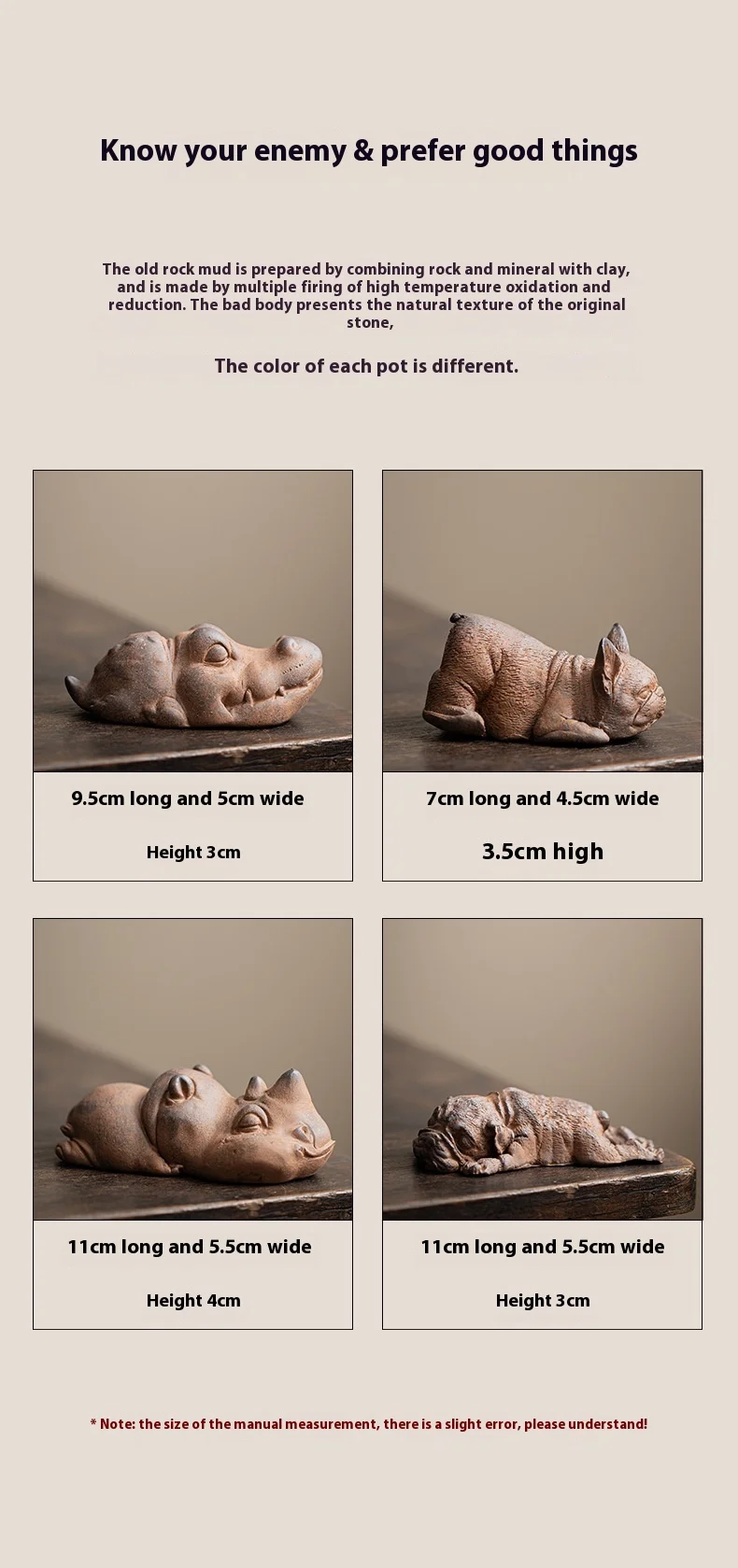Ceramic Tea Pet Crocodile Dog Ornament - Coarse Pottery Desktop Decoration