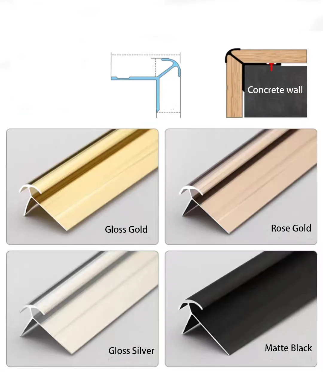 Decorative Aluminum Anodized Interior Round Trim For Wall Panel Ceramic