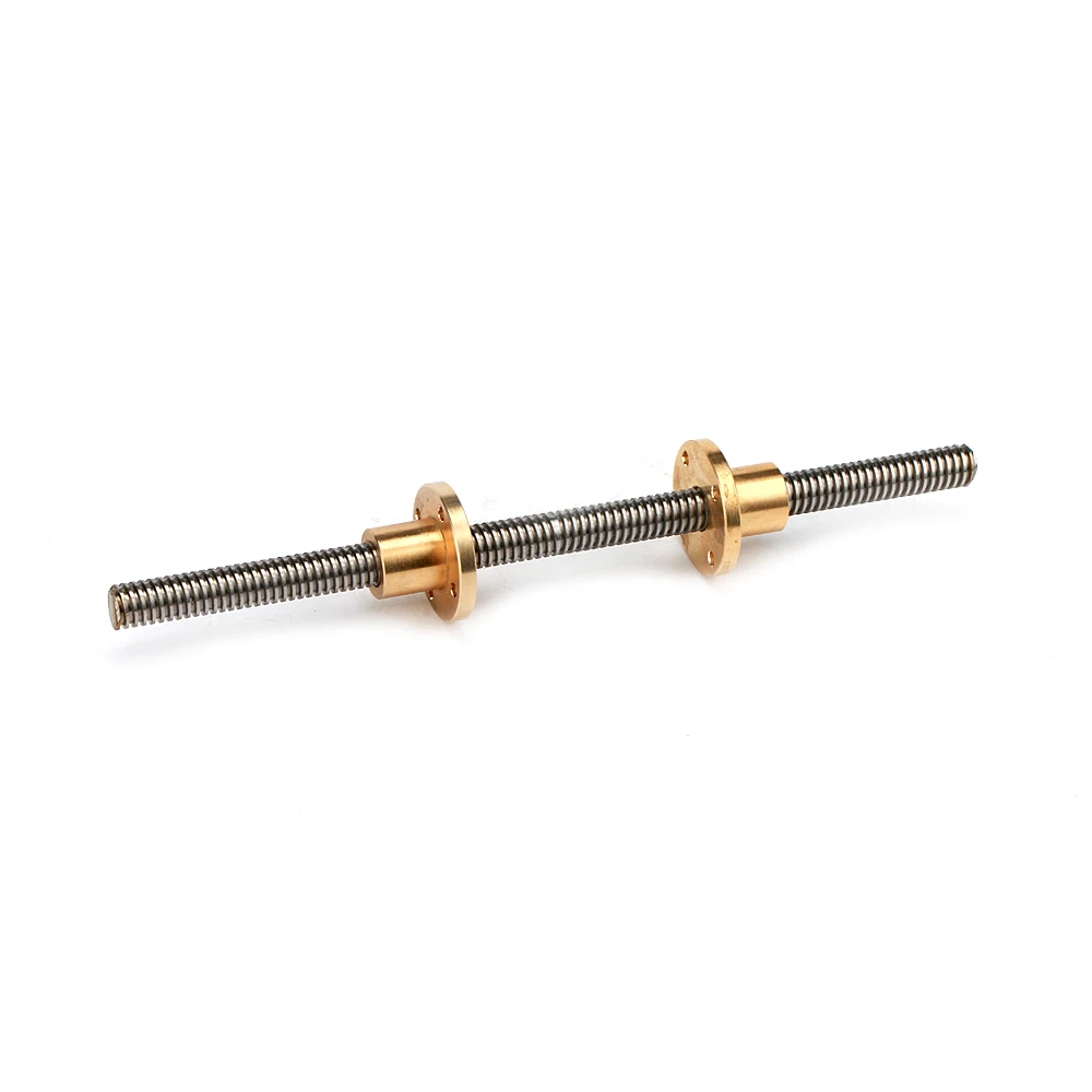 8mm Diameter Left and Right Thread Tr8*8 Trapezoidal Lead Screw 4 Starts 400mm Long with Brass Nuts