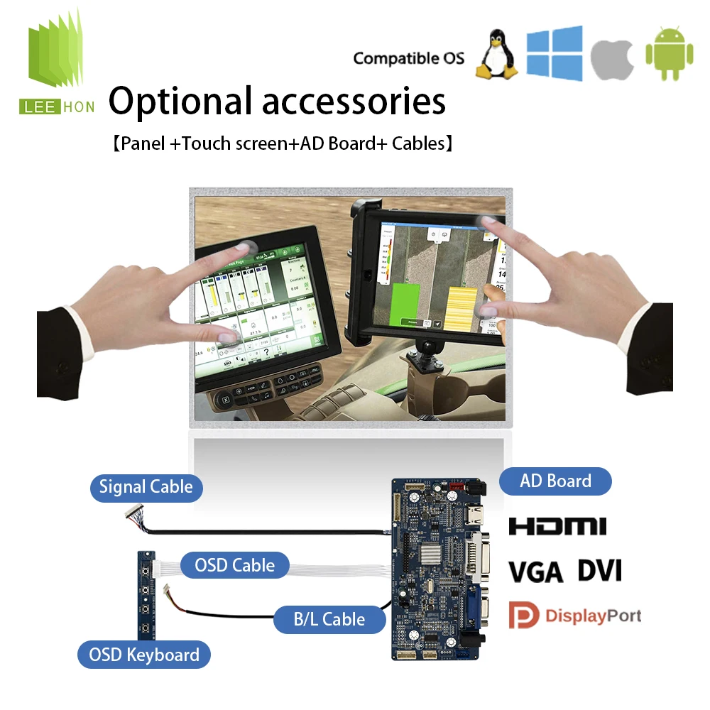 TIANMA 12.1" 1024x768 LCD Panel P1210XGF1MA01 Agricultural Control Panel 12.1 Inch LCD Modules