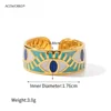 Enamel Evil eye Band =2PCS gold