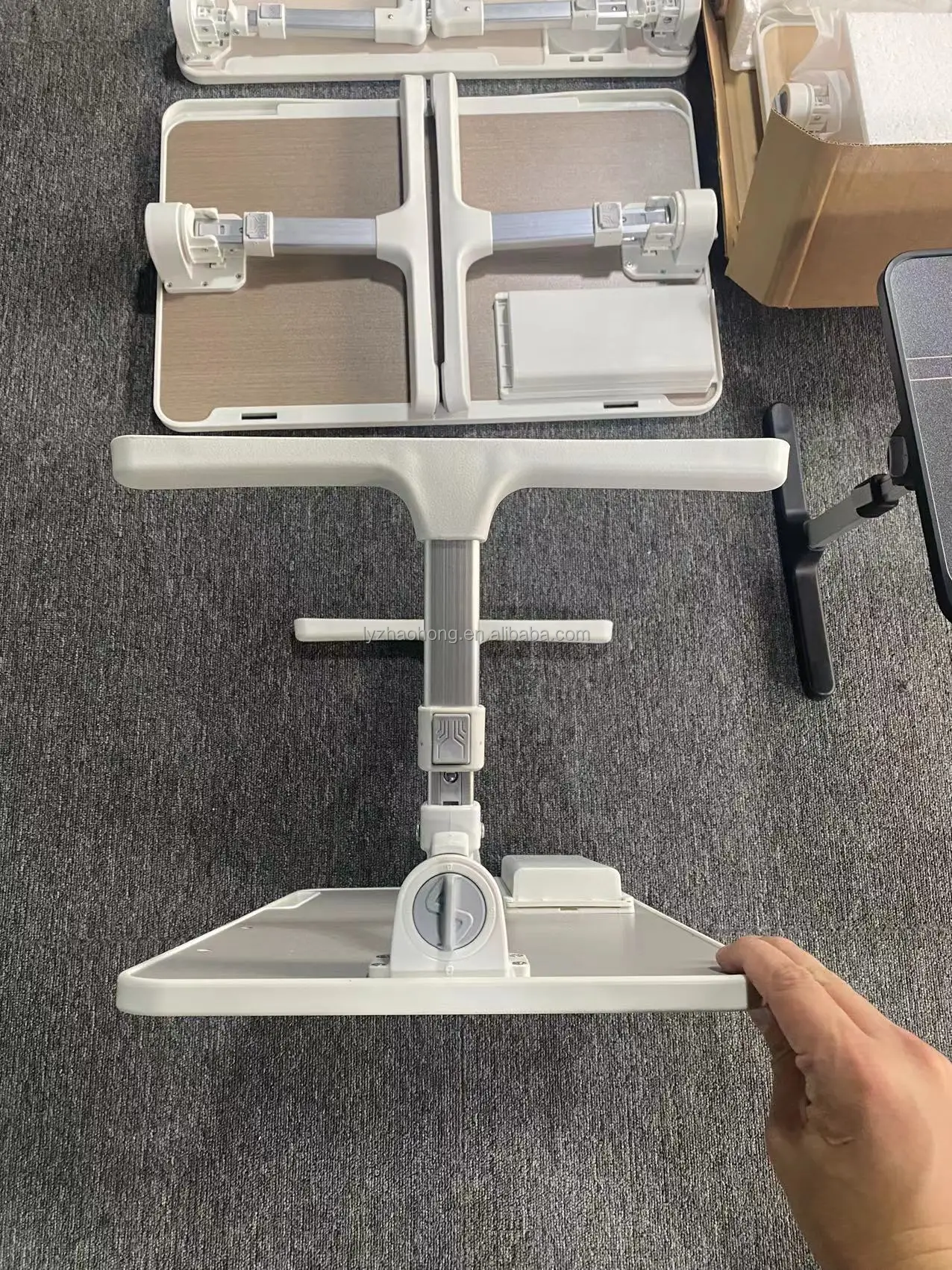 60X40CM Aluminum Alloy Folding Computer Desk Stand Bed Folding Computer Desk Adjustable Height Folding Computer Desk