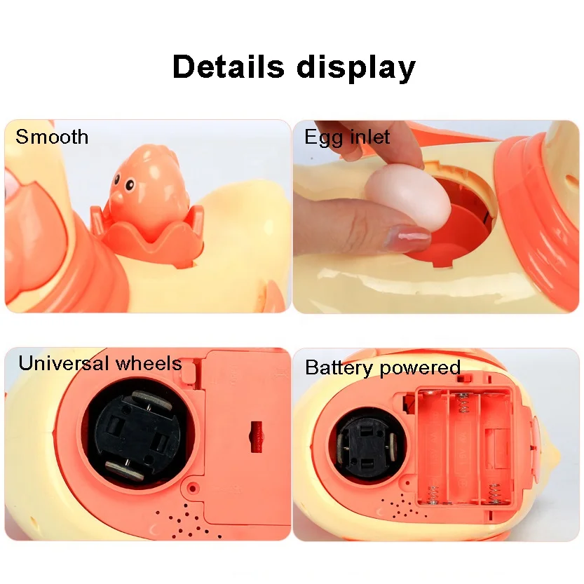 Electric Hen Laying Eggs Toy - Battery Operated Chicken with Light