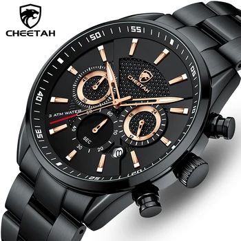 CHEETAH CH-1605S-RG-BE Mens Mesh Chronograph Watches-Shenzhen Yunjiexi  Technology Co., Ltd.