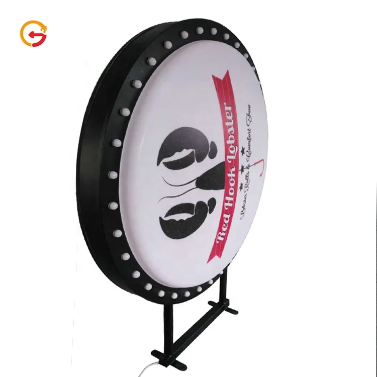 JAGUARSIGN под заказ уличный вакуумный формовочный круглый световой короб из нержавеющей стали круглые деревянные наружные вывески светодиодный светильник 3D коробка