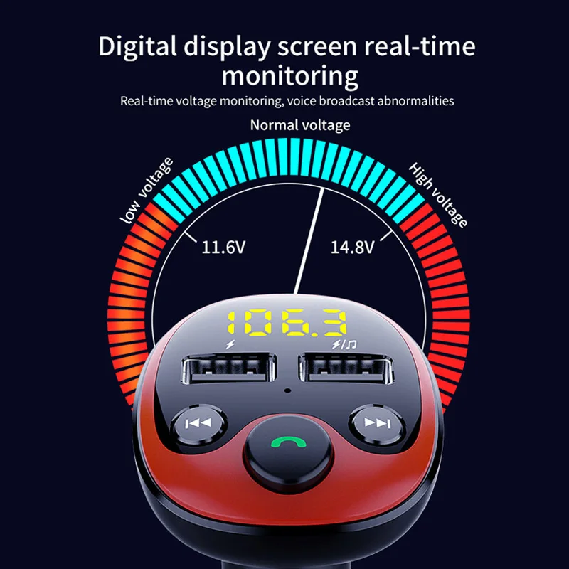 BT21 FM Transmitter  Handsfree Car Kit Audio MP3 Player Support TF Card U Disk Playback