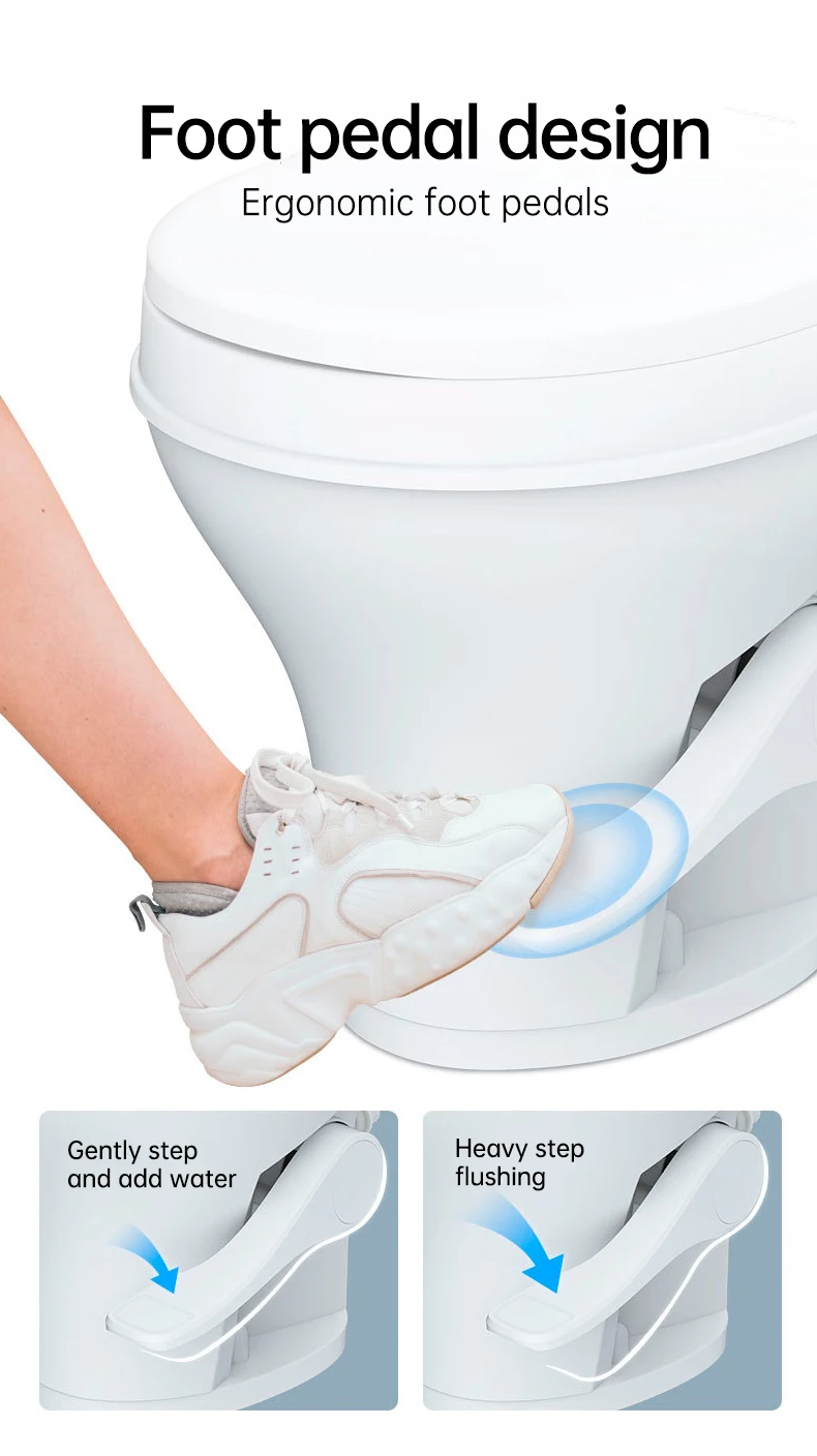 Seaflo Rv Toilet Onepiece Plastic Footoperated Outdoor Portable