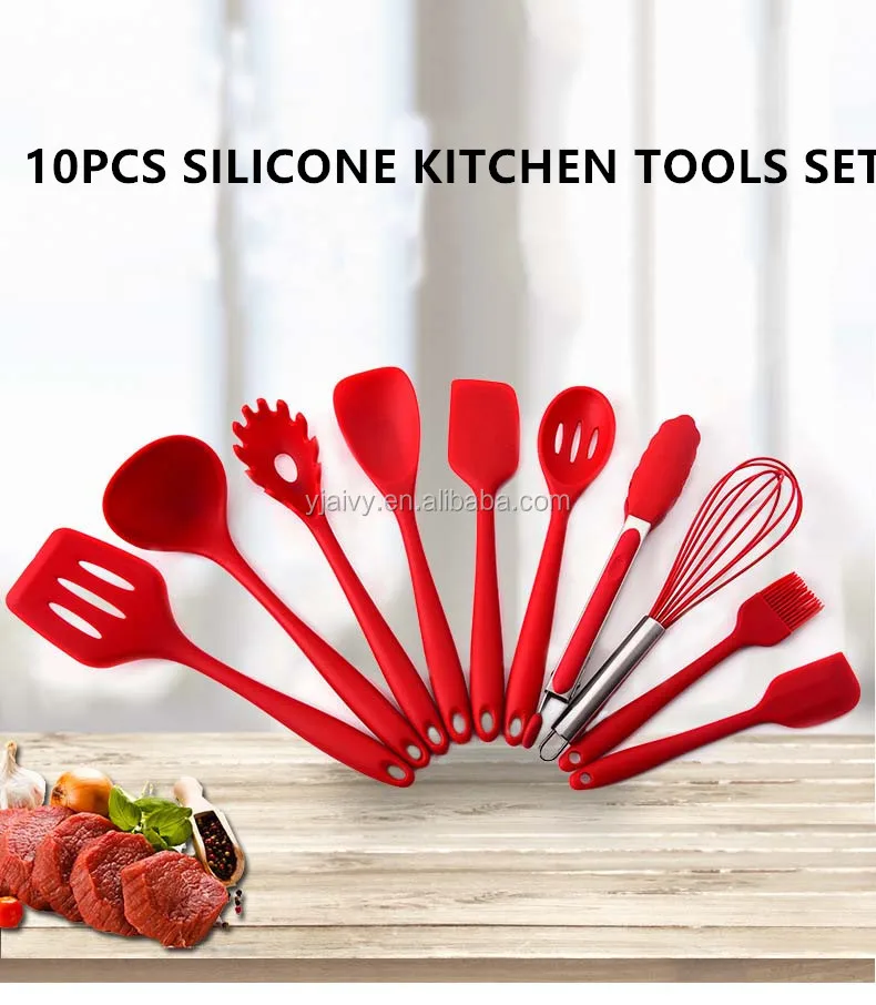 Silicone Cooking Utensil Set Non-stick Kitchen Utensils Set 10 PCS