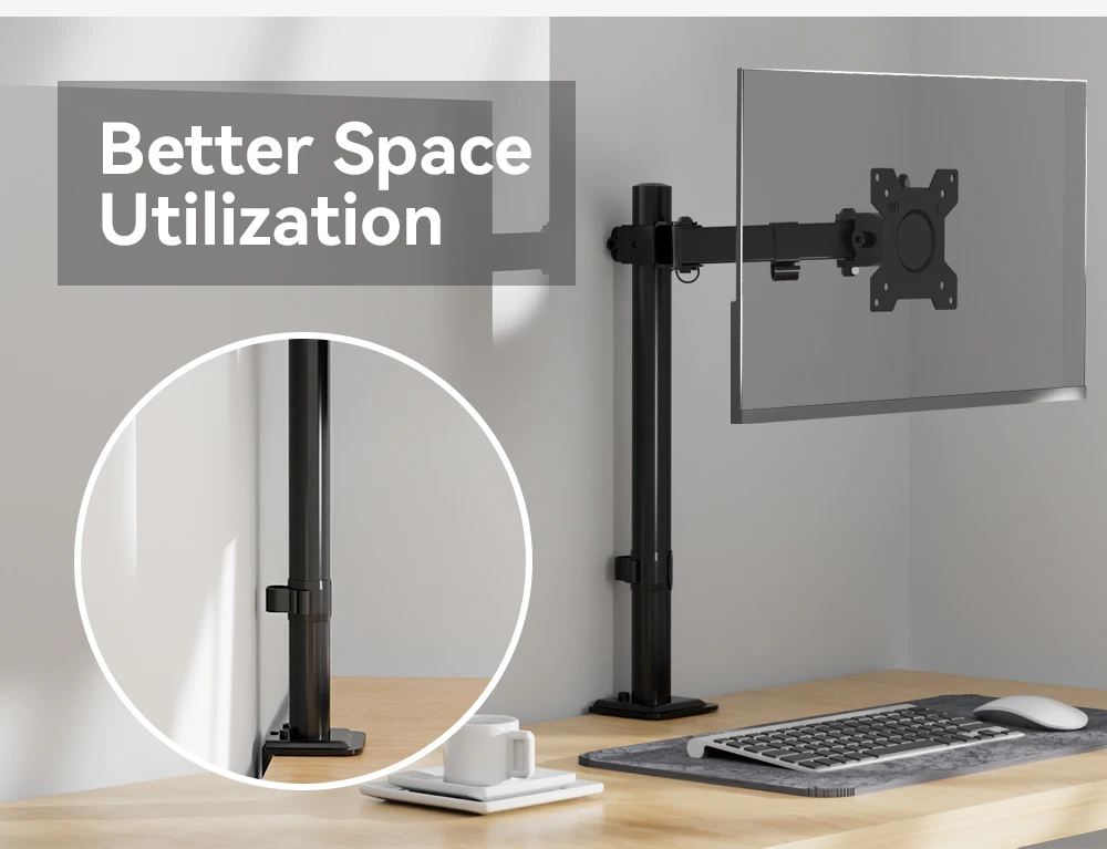 Professional Factory 1 Screen 10kg Cclamp Monitor Arm Thick Desk Mount