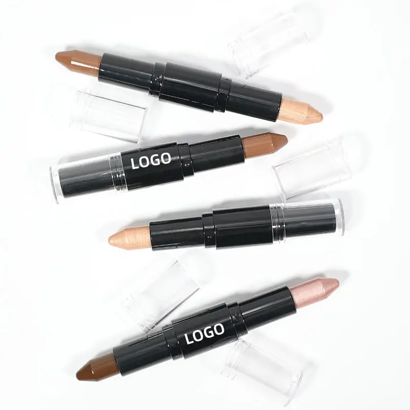 Custom Your Own Logo Waterproof Makeup Highlighter Double Head Contouring Stick No logo Makeup Highlighter Pens