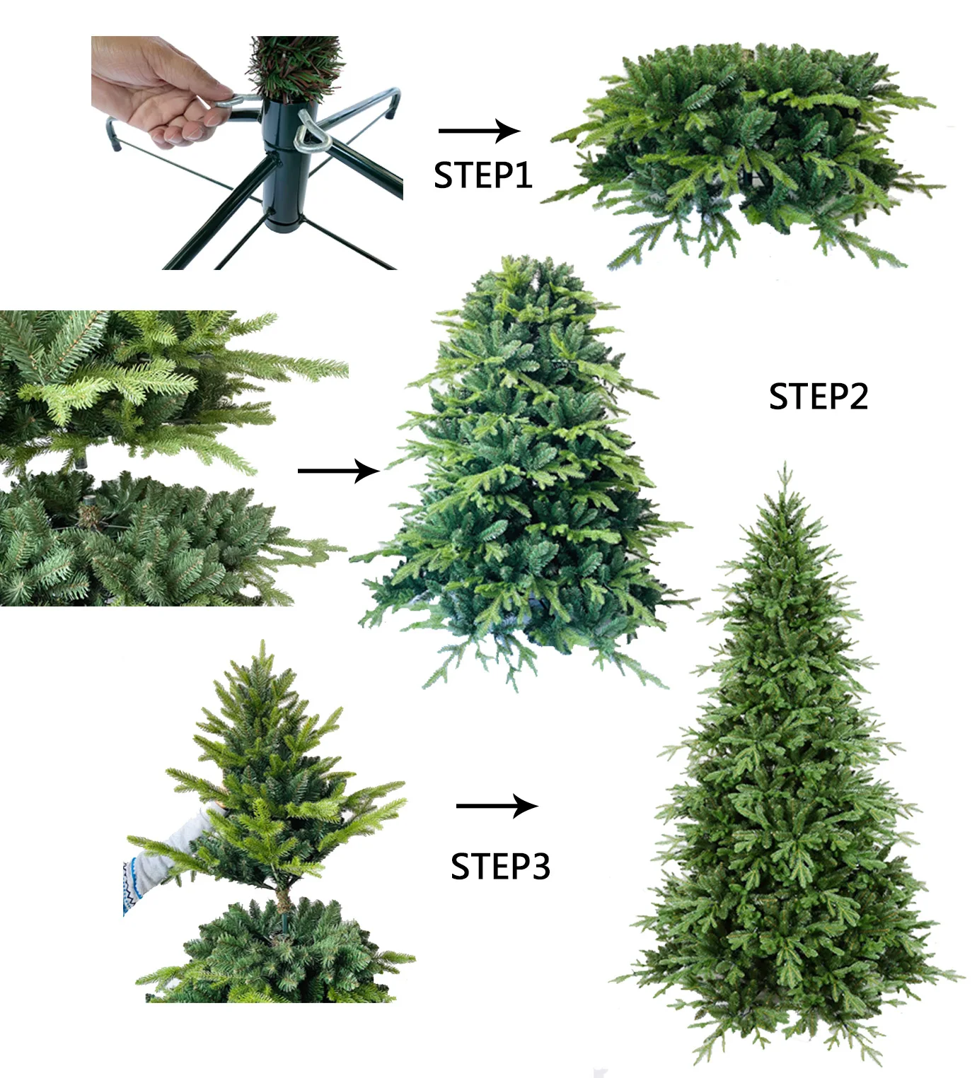 Pvc Christmas Tree Quick Assembly Folding Umbrella System,Flame