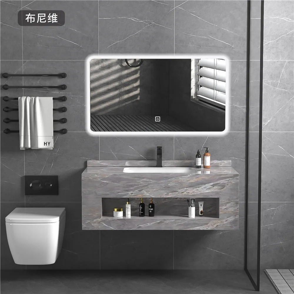 Artificial stone bathroom cabinet sanitary ware white marble slab vanity modern top double wall hung sink wash hand basin details