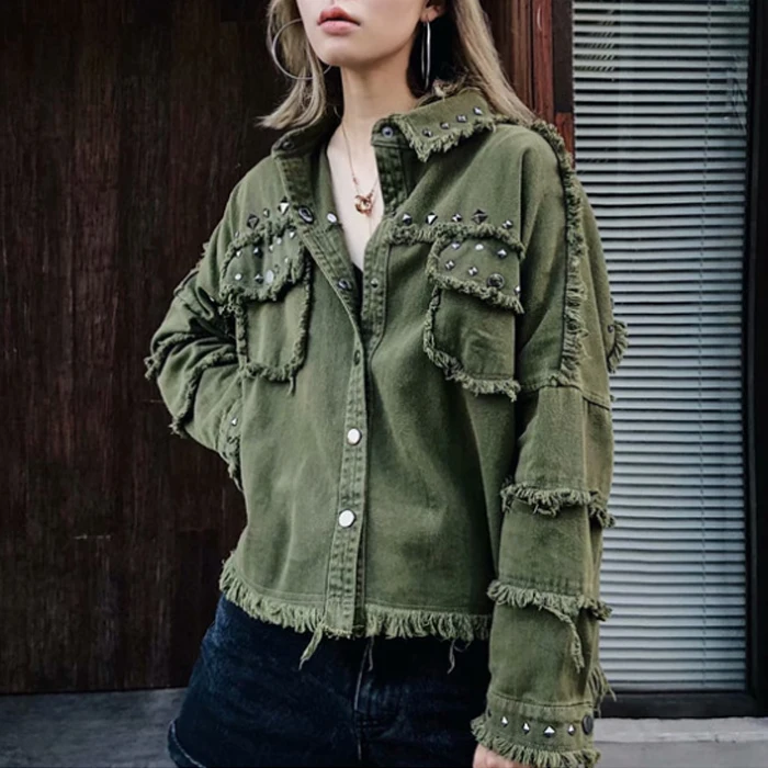 Green Jean and denim jackets for Women