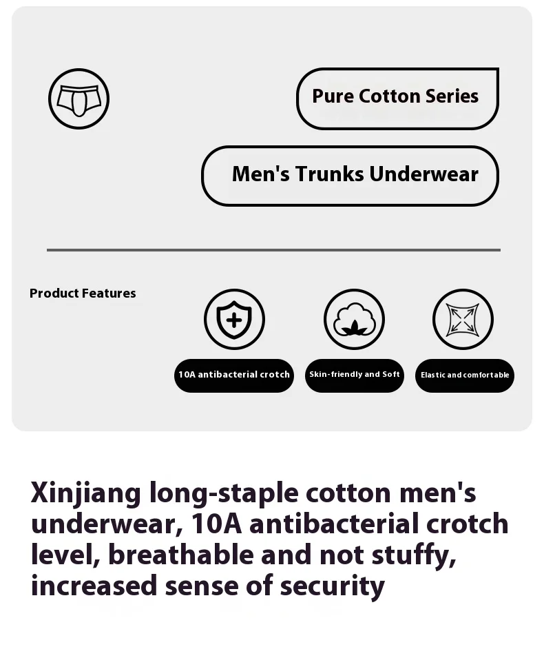 New Arrival Men's Underwear Breathable  Antibacterial Cotton Men's Briefs Cotton Men's Underpants Custom OEM Supplier