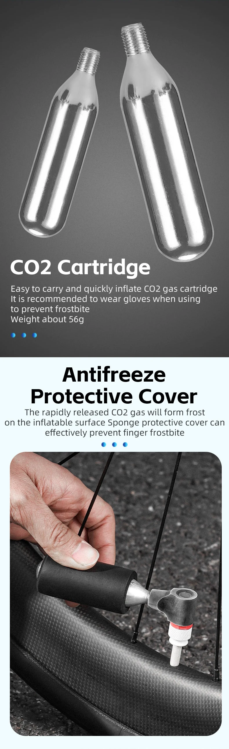 Kexpery CO2-Fahrradpumpe – Tragbar & Schnell Für Schrader & Presta-Ventile